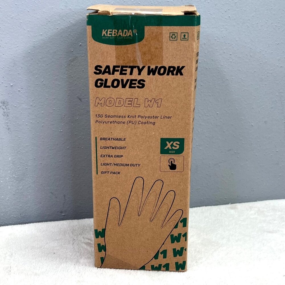 Kebada Safety Work Gloves W1 Lot of 9 XS Seamless Knit PU Coating Box NWOT